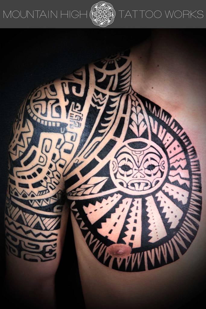 サモア 南太平洋諸島風のトライバルタトゥー 完成 札幌のタトゥースタジオ Mountain High Tattoo Works作品集